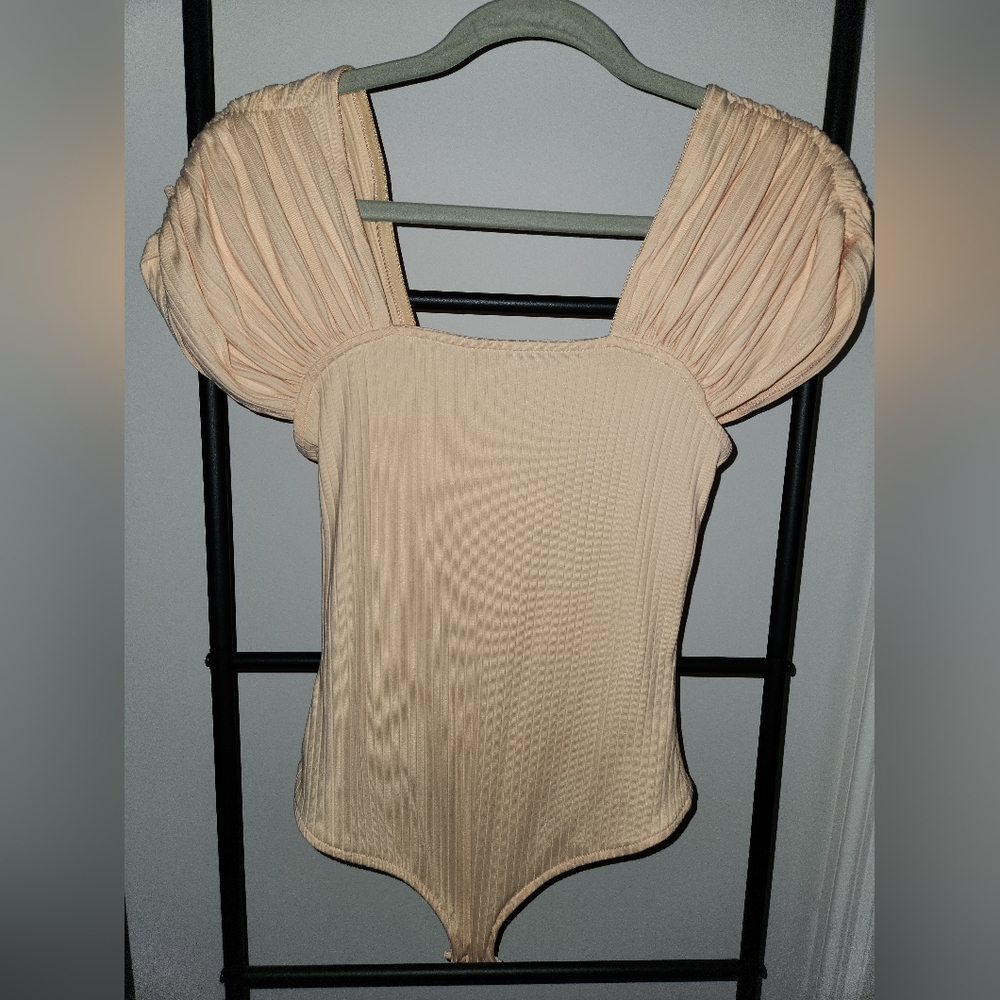 Free People Peach Off Shoulder Bodysuit
